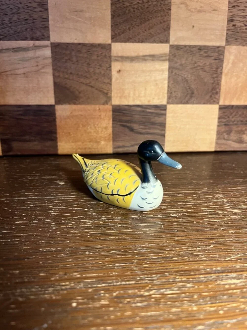 Vintage Novelty Duck Yellow Black Made in Hong Kong A800